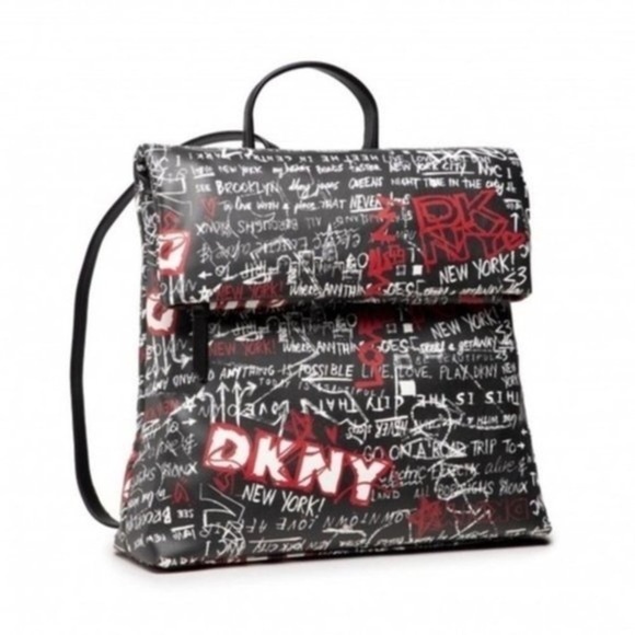 Dkny Bags Dkny Backpack Nwt Tilly Foldover New York Graffiti Poshmark